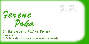 ferenc poka business card